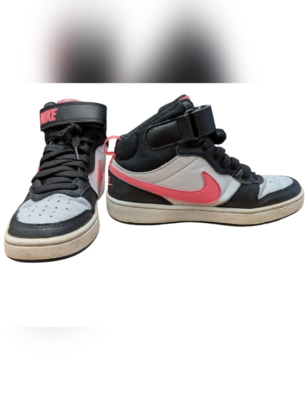 Nike Court Borough Mid 2 Sneaker High Top Black Pink Foam Youth Kids 4Y - Picture 4 of 13